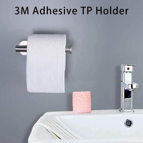 3M Self Adhesive Toilet Paper Holder No Drilling Wall Mount Stainless Steel 304 Brushed Nickel for Bathroom