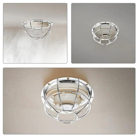 Rock Solid Heavy Duty Fire Sprinkler Head Protection Cage With Anti Theft Wire Mesh And Impact Resistant Shield For Tight Spaces And Garages 5.11 X 2.75 X 1.69 Inches 4 Pack top view on ceiling