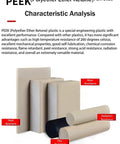 Hard Wearing Polyether Ether Ketone Rod 25 Mm Diameter By 300 Mm Length For Custom Projects with Analysis Chart