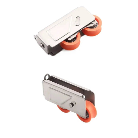 Bulked Up Heavy Duty Double Wheel Sliding Door Rollers And Window Track Gliders Built Tough From Thick Stainless Steel for smooth sliding.
