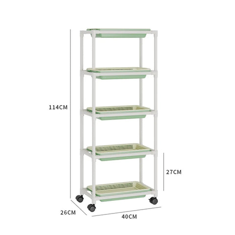 Vertical Hydroponic Garden Tower With Wheels And Metal Shelf All In One Sprouts Growing Kit, 5-layer dimensions