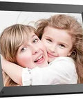 WiFi Digital Photo Frame 15 Inch With Motion Sensor, Easily Send Photos And Vids From Your Phone, Black Frame Displaying Family Photo