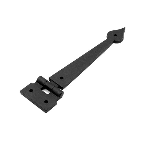 Tough As Nails Black Wrought Iron Strap Hinge Pair With Classic Spear Tip 7 Inch Rust Resistant Heavy Duty Flush Mount Cabinet Door Hardware For Farmhouse Barn Gates