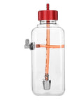 Transparent RC Gas Fuel Tank 300ml For 15 26cc Aircraft with red cap and orange tubing