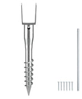 DIY Screw In Ground Post Stake Kit For 3.5 Inch Timber With Six Lag Bolts And Threaded Rebar, 27.56 Inch Spike, Easy, Slick Setup
