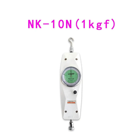 Analog Push Pull Force Gauge for Tension Measurement and Dynamic Testing High Accuracy Meter With Center Axis Travel Durable Dynamometer for Lab and Shop NK 10N 1kgf Precise Measuring Instrument Go To Tool white analog gauge with hook and dial