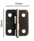 Antique Flat Hinge Kit For Wooden Boxes And Dollhouses, Bronze Finish Iron Hinge With Four Mounting Holes And Included Screws, Vintage Style