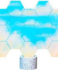 Hexagon RGB Gaming Light Kit With Music Sync, USB Powered Desk And Wall Lights, 70 Effects, 15 Pack, sky theme lighting