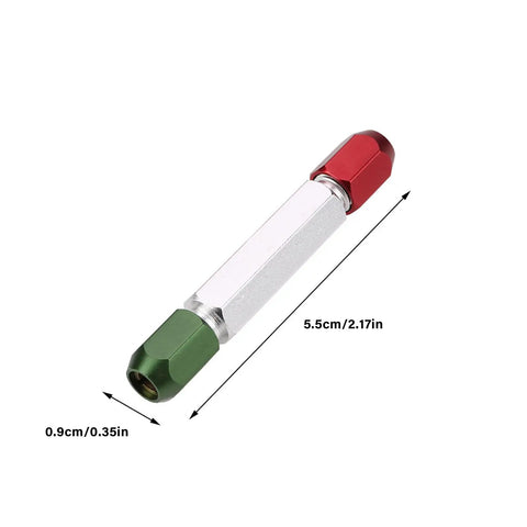 Rugged Double End Aluminum Alloy Pin Gage Handle For Go No Go Gauges, 5.5cm size, green and red ends