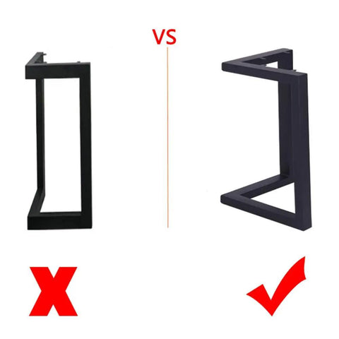 Comparison of two styles of Built Like A Tank 2 Pack Kitchen Table Legs With Self Leveling Feet and Simple Pre Drilled Holes.