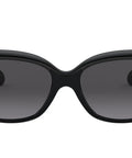 Dope Jackie Ohh Butterfly Sunglasses For Women, Black Frames With Polarized Light Grey Gradient Lenses, 58mm, front view