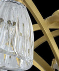 Close-up of European Luxe Ceiling Chandelier That Slays Rooms With Modern Classic Charm with crystal glass shade details.