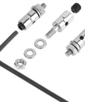 20Pcs RC Airplane Pushrod Kit With Nylon Control Horns 20x11mm, Clevis 1.2x21mm, Pushrod Connectors 1.3mm, Plus Steel Z Style Pushrods 1.2x180mm For Aileron Elevator Rudder Linkage, metal connectors with Allen key