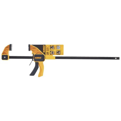 Heavy Duty Trigger Clamp With A 24 Inch Bar, pro grade large clamp with smooth trigger, durable steel, wide jaw opening side view