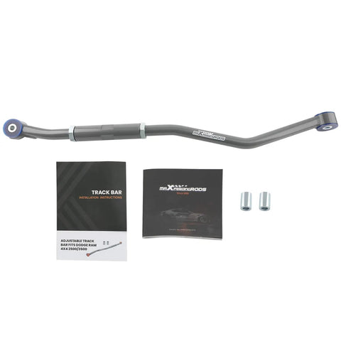 Front Adjustable Track Bar For Dodge Ram 2500 3500 2003-2013, black steel bar with bushings and hardware