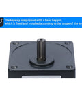 Close-up of keyway on AC Gear Motor Reducer 110V 40W 15K Single Phase Gear Motor with Reversible Drive.