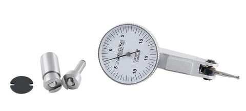 Dial Test Indicator 0.03in X 0.0005in Travel 0.03in With Fitted Box P900-S108 Dovetails On Top And Back For Dead-On Positioning Includes 3 Eighth Inch And 5 Thirty-Second Inch Clamps Fully Jeweled Movement Contact Point Adjustable 230 Degrees