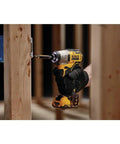 Xtreme 12V Max Cordless Impact Driver With 1 Quarter Inch Hex Chuck in use on wooden beams