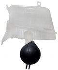 Direct-Fit Windshield Washer Reservoir Tank Assembly With Cap And Washer Pump Without Low Fluid Sensor for 2009-2013 Toyota Corolla and 2009-2012 Toyota Matrix Without Rear Wiper Aftermarket Replacement image showing front view with white plastic tank and black cap.