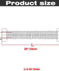 Heavy Duty Air Compressor Jumper Hose 20 Inch Long With Quarter Inch NPT Male Connector dimensions illustration showing length and fitting size.