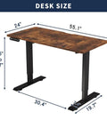 Rock Solid 55 Inch Electric Standing Desk With Dual Motor Lift For Huge Gaming Setup Or Home Office Work Table dimensions 55.1 x 24 x 30.4 inches