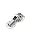 Close-up of 4 Piece DIY Cabinet Hinge Set For Face Frame Cabinets, 90 Degree Soft Close Hydraulic Door Hinges in stainless steel.