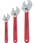 Soft Cushion Grip Adjustable Wrench Set, 3 Piece, Wide Jaw Capacity For Tight Fits, 1.125 In, 1.3125 In, 1.5 In, red handles