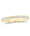 Premium 14K Yellow Gold Round Diamond Channel Set Band Ring For Women 1/6 Cttw Solid Gold Wedding Stacker Effortless Glam Engagement Piece Straight Up Legit Sparkle Size 7 side view showing diamonds