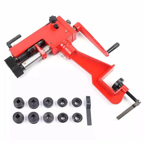Heavy Duty Sheet Metal Bead Roller Machine Steel Bender With Six Forming Dies Rock Solid Cast Steel Build For Precision Flanging Edging And Custom Body Work Red
