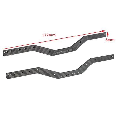 Beefy Carbon Fiber RC Car Chassis Frame Rails For Wrangler Gladiator And Bronco 1 24 Scale Upgrade Kit, 172mm length, 8mm height