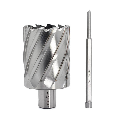 Oscarbide annular cutter, 1-15/16 in dia, 3/4 in Weldon shank, 2 in DOC, with 2-flat mag drill bit