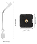 Vinyl Record Clock Mechanism Replacement Kit With Precise Timekeeping And Durable Hands for DIY repair, dimensions shown