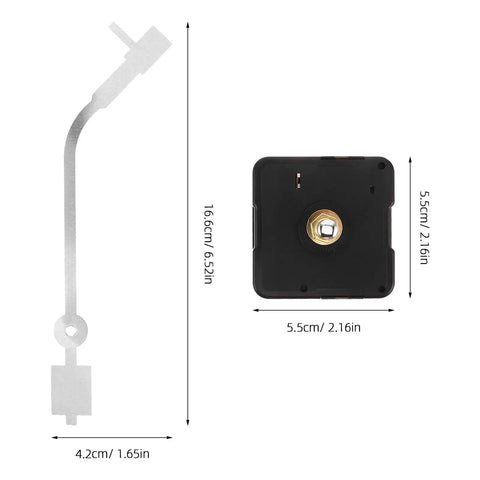 Vinyl Record Clock Mechanism Replacement Kit With Precise Timekeeping And Durable Hands for DIY repair, dimensions shown