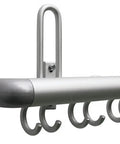 Heavy Duty Industrial Wall Mounted Coat Rack With Five Sturdy Metal Hooks For Coats And Hats showing hooks and steel brackets.