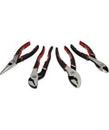 4 Piece Pliers Set With Tru Grip Handles And Induction Hardened Cutting Edges Low Profile Flush Rivet Design displayed