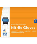 Inspire medical-exam nitrile gloves box, cobalt blue, size L, 100 gloves