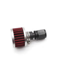 18mm Fuel Cell Breather Vent With 10AN Female Fitting And Air Filter Rebuild Kit side view