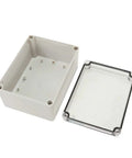 Rock Solid ABS Electrical Junction Box With Clear View Lid And Totally Waterproof Seal For Outdoor Electronic Projects And Wiring Gear That Is Actually Built To Last, open with transparent lid.
