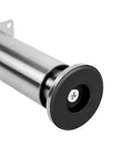 Close-up of Height Adjustable Stainless Steel Furniture Feet Set of 4 for cabinets sofas and desks, showing round base and screw