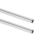 Two 1 in. OD 304 stainless steel round tubes, 12 in long, 1.5 mm wall thickness, 2 pcs
