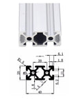 Top Shelf 2040 Aluminum Linear Rail Extrusion Profile For Cnc Router And 3d Printer Build Tough T Slot Guide Rail showing cross-section with dimensions.