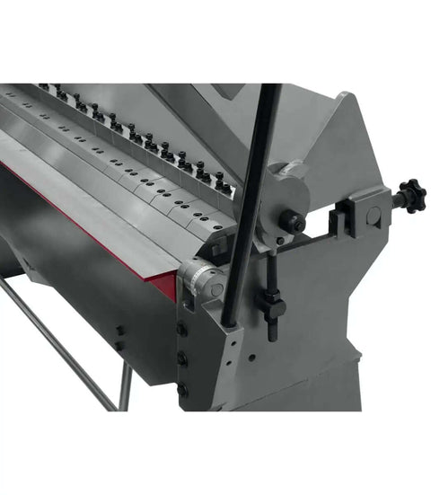 Close-up of 72-Inch Box and Pan Brake for 12-Gauge Mild Steel with heavy-duty welded steel body and precision line-bored bed.