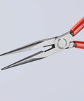 Long Nose Pliers With Cutter, 8-Inch, Snipe Nose Side Cutting Pliers With Stork Beak Jaws on white background