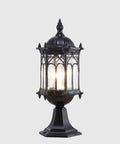 JUDYSSY Security Lights Outdoor/lot Led Flood Light Outdoor Floodlight Spotlight IP67 Waterproof Street Lamp Lighting for Garden, Backyard, Garage, Doorways，， black elegant outdoor lamp with a decorative design.