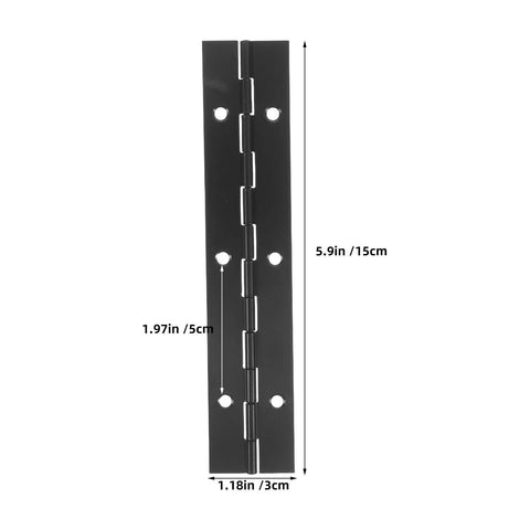 4 Pack Black Stainless Steel Piano Hinges 6 Inch Continuous Woodworking Hinges for Solid Wood Cabinets and Tool Boxes with dimensions