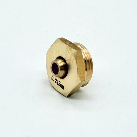 0.215mm Ruby Core EDM Wire Guide Nozzle Tip for EDM Wire Cutting Machine, side view showing ruby core and threading