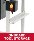 Pro Grade Router Lift With Cast Table Kit Featuring Hella Smooth Above The Table Adjustments Built Like A Tank For Serious Crafters Paired With Heavy Duty Wheels And Modular Fence System tool storage shelf with power switch