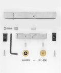 Top Shelf Stainless Steel Sliding Door Rollers With Double Copper Wheels For Shower Window Track parts and accessories laid out.