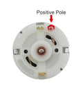 Heavy Duty 24V DC Motor At 6300 RPM With 16T Gearbox showing positive pole connection for RS555 builds in power tools.
