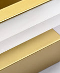 Close-up of brushed gold finish on 24 Inch LED Vanity Light Bar In Brushed Gold Finish For Modern Bathrooms Over Mirror With Shadow Free Illumination